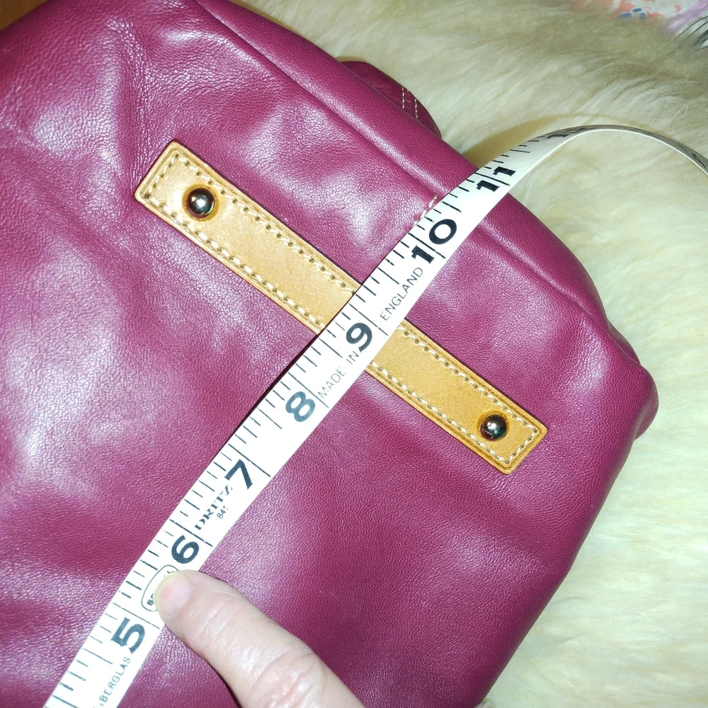 Dooney & Bourke Lambskin Leather Duffle Satchel in Raspberry - Picture 5 of 10